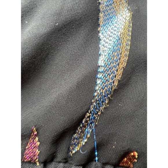 $625 Shoshanna Randi Gown Jet Iridescent Metallic Cut Out Maxi Designer 4 READ - Picture 12 of 14